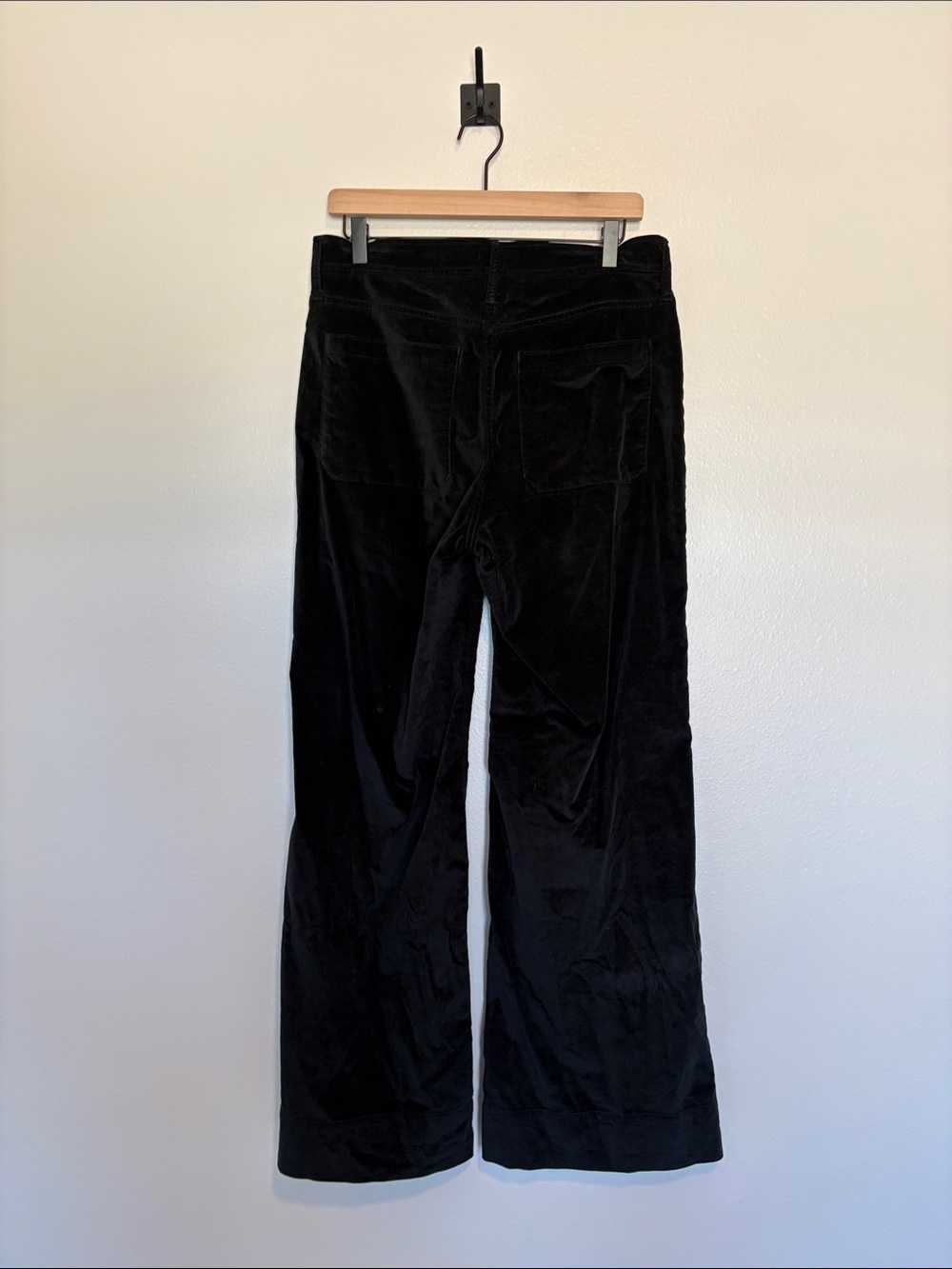 J. Crew Sailor Velvet High Rise Relaxed Wide Leg Trouser Pant Preppy Black 29 - Picture 7 of 10